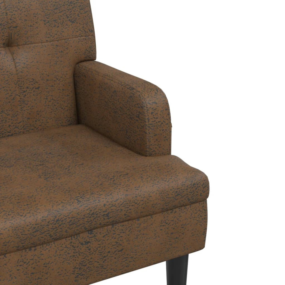 Produktbild för Bänk med ryggstöd brun 112x65,5x75 cm konstmocka