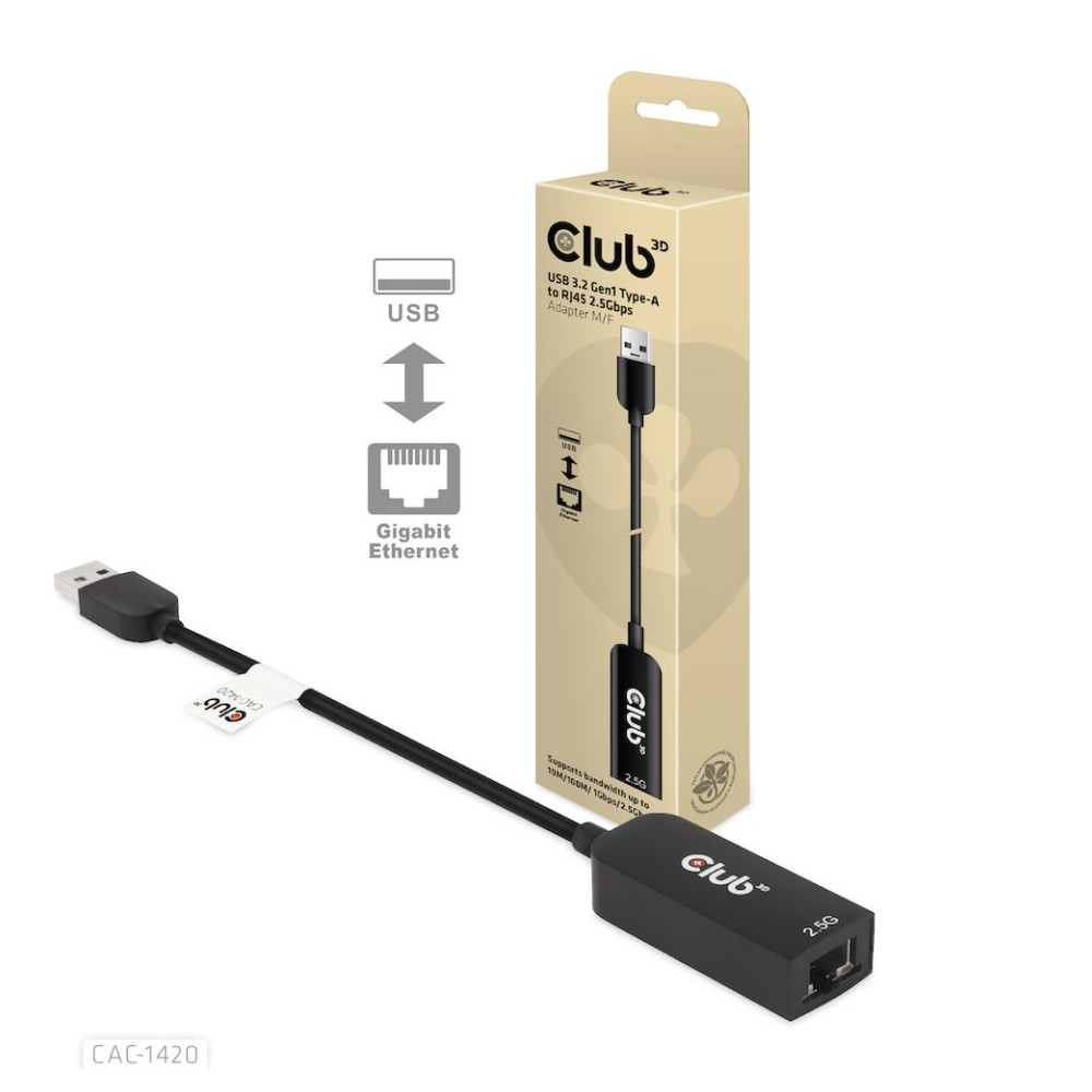 Produktbild för CLUB3D CAC-1420 nätverkskort Ethernet 2500 Mbit/s