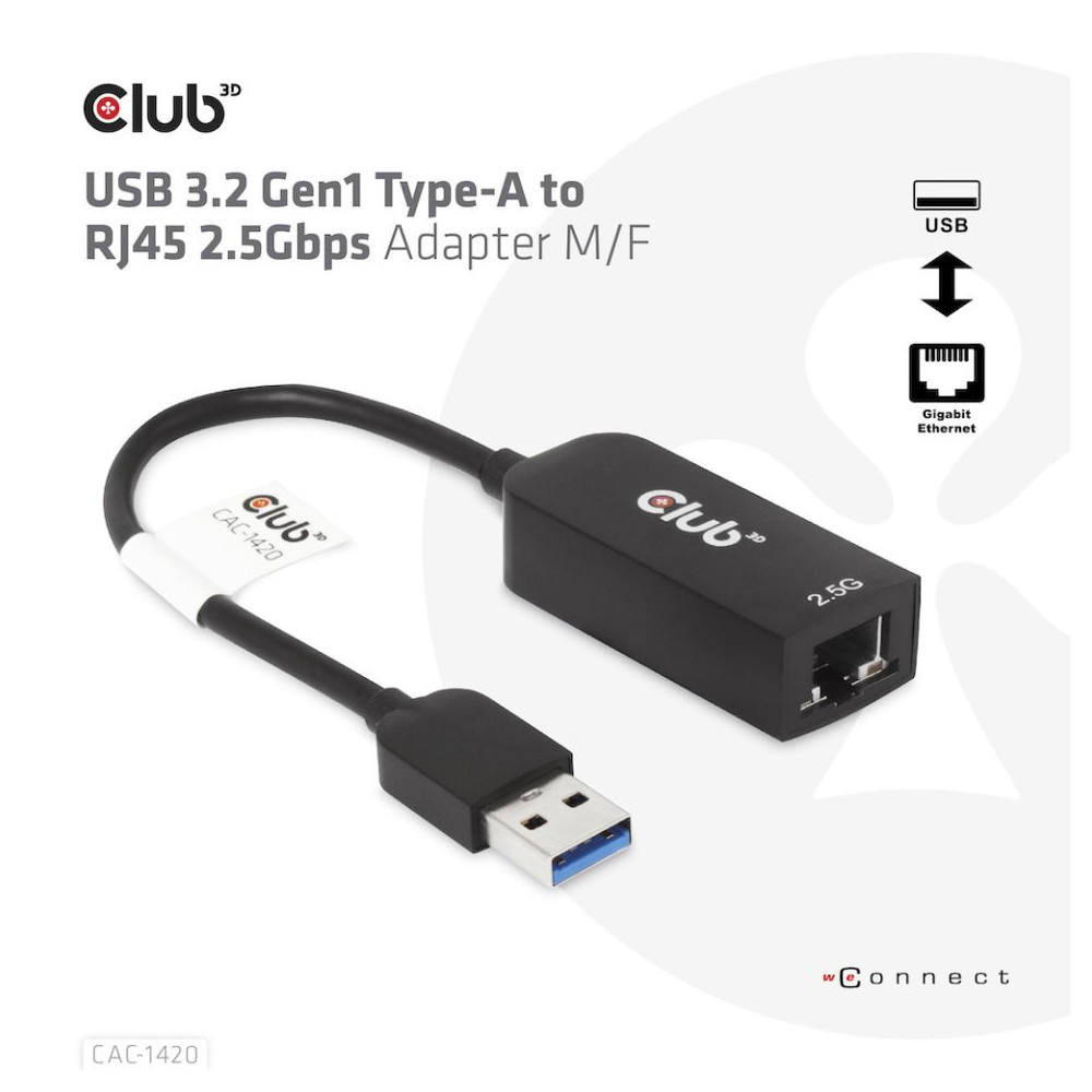 Produktbild för CLUB3D CAC-1420 nätverkskort Ethernet 2500 Mbit/s