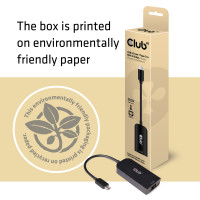 Produktbild för CLUB3D CAC-1520 kabelomvandlare (hane/hona) USB C Ethernet Svart