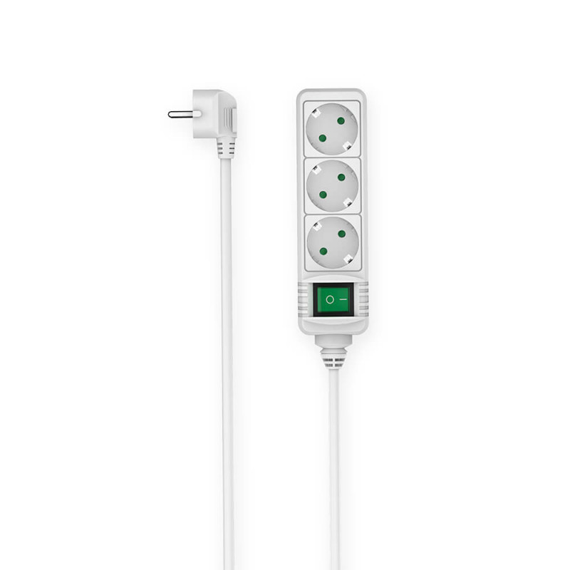 Produktbild för Power Strip 3-way Switch White 1.4m