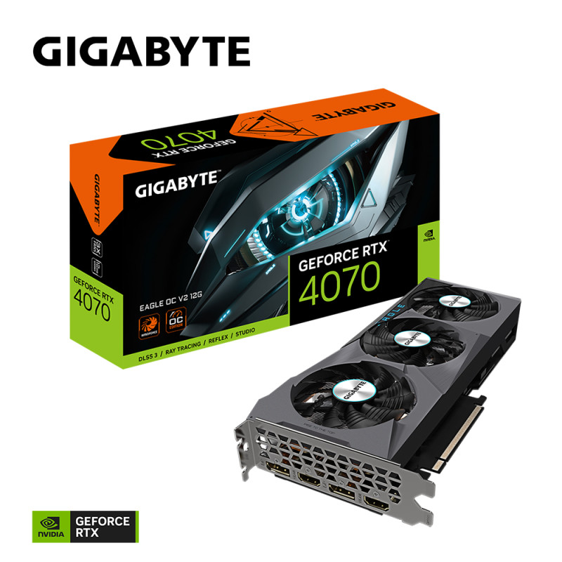 Produktbild för Gigabyte GeForce RTX 4070 EAGLE OC V2 12G NVIDIA 12 GB GDDR6X
