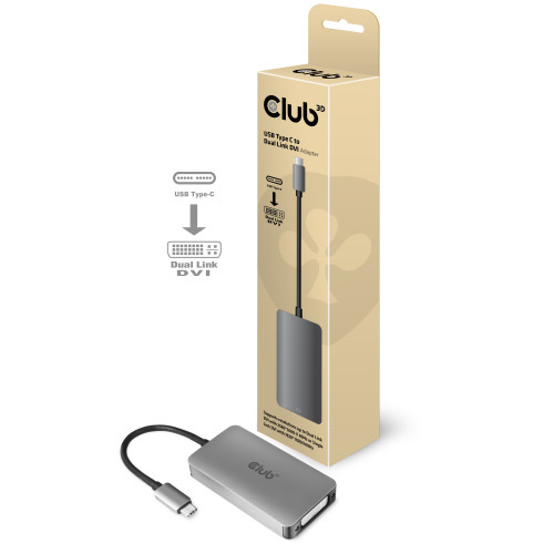 Club 3D CLUB3D cac-1510 USB C DVI-D Dual link Grå