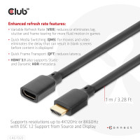 Produktbild för CLUB3D CAC-1322 HDMI-kabel 1 m HDMI Typ A (standard) Svart