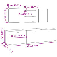 Miniatyr av produktbild för Badrumsmöbler set 6 delar ek konstruerat trä