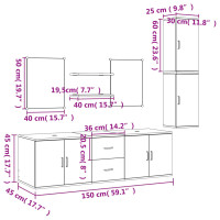 Miniatyr av produktbild för Badrumsmöbler set 7 delar ek konstruerat trä