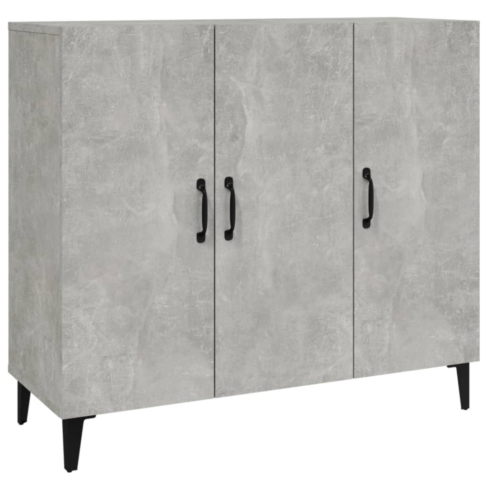 Produktbild för Byrå betonggrå 90x34x80 cm konstruerat trä
