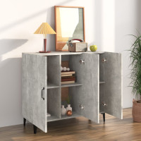 Produktbild för Byrå betonggrå 90x34x80 cm konstruerat trä