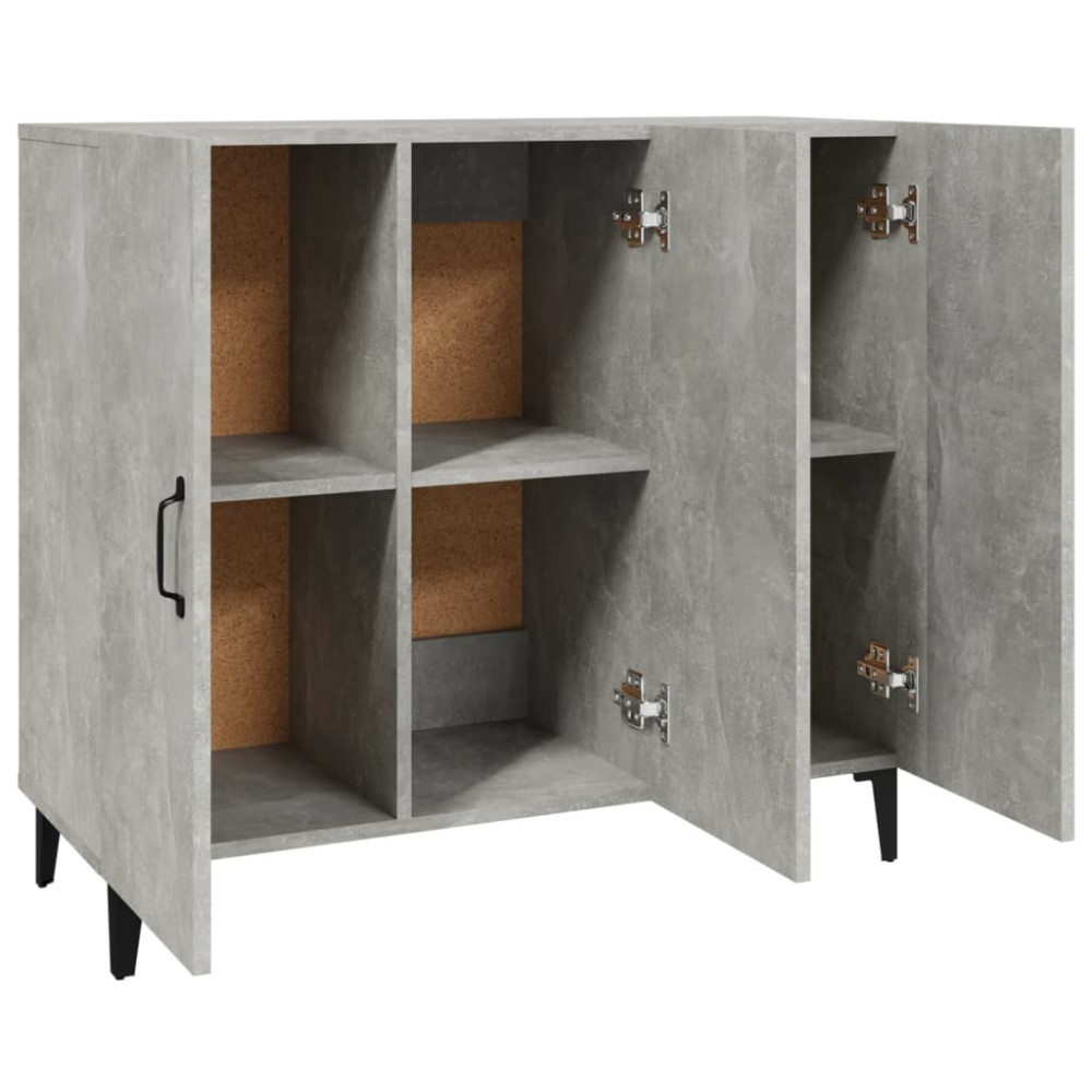 Produktbild för Byrå betonggrå 90x34x80 cm konstruerat trä