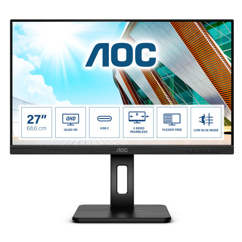 AOC AOC P2 Q27P2CA PC-skärm 68,6 cm (27") 2560 x 1440 pixlar 2K Ultra HD LED Svart