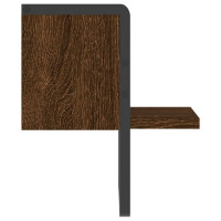 Produktbild för Vägghylla med stång brun ek 20x25x30 cm