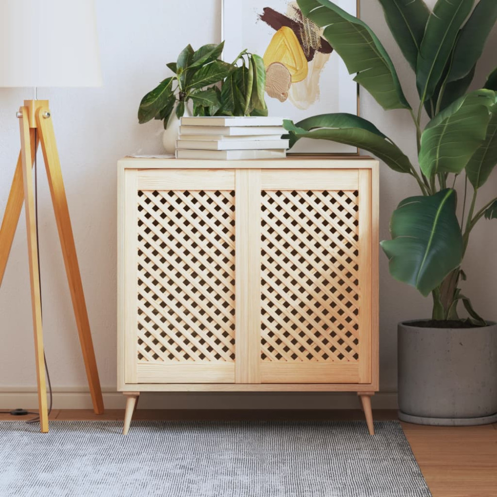 Produktbild för Skåpluckor gallerdesign 2 st 39,5x69 cm massiv furu