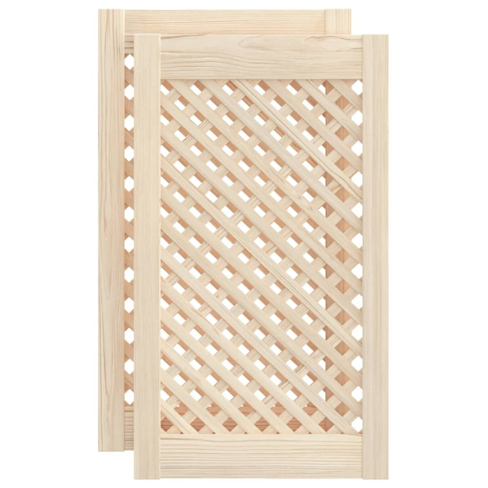 Produktbild för Skåpluckor gallerdesign 2 st 39,5x69 cm massiv furu