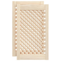 Produktbild för Skåpluckor gallerdesign 2 st 39,5x69 cm massiv furu