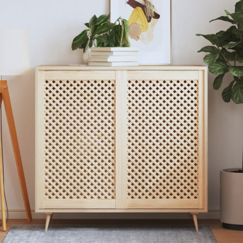vidaXL Skåpluckor gallerdesign 2 st 59,5x99 cm massiv furu