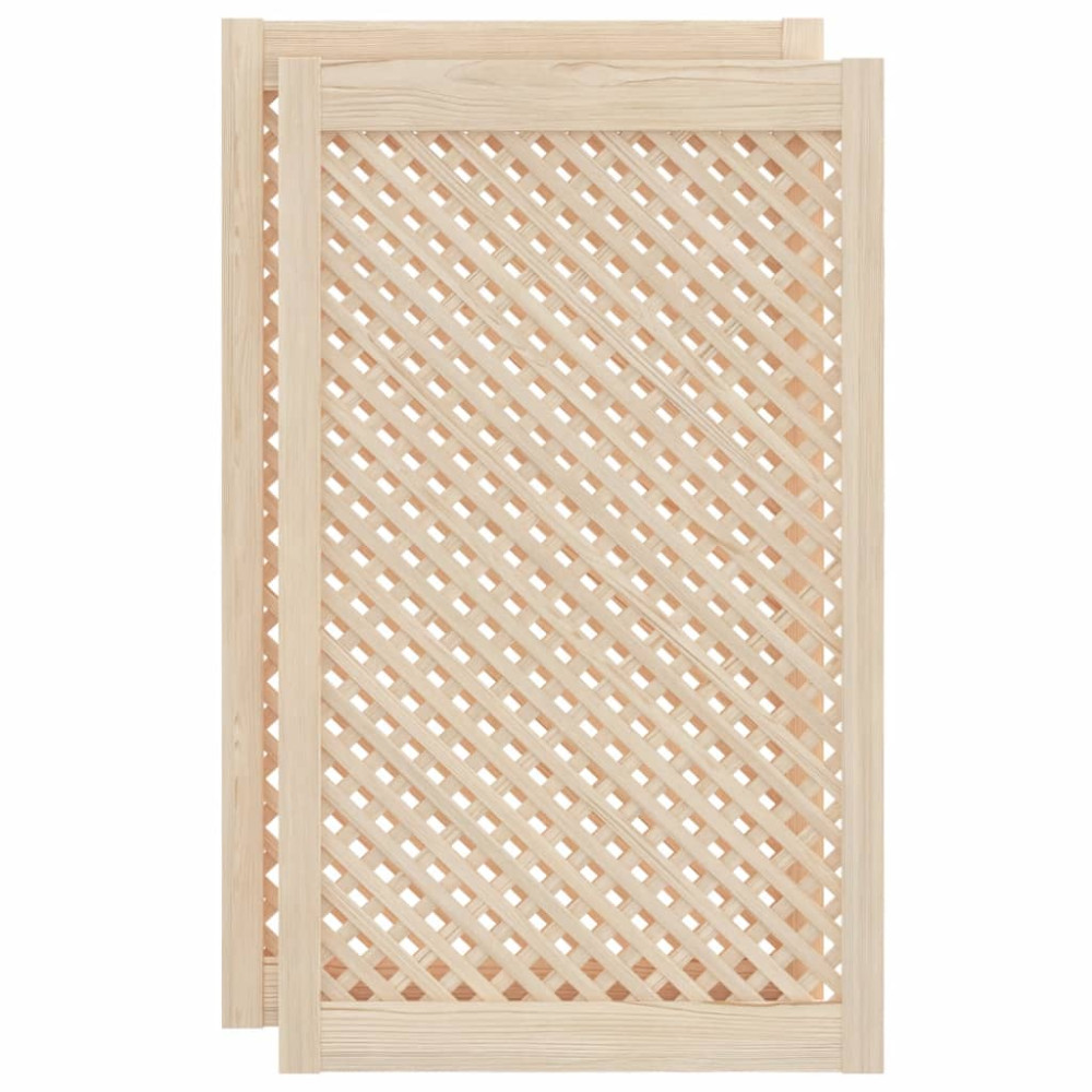 Produktbild för Skåpluckor gallerdesign 2 st 59,5x99 cm massiv furu