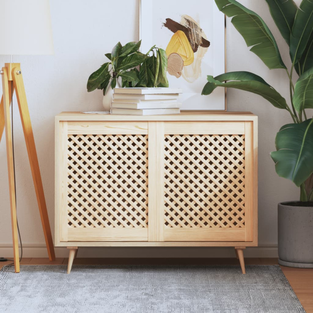 Produktbild för Skåpluckor gallerdesign 2 st 49,5x61,5 cm massiv furu