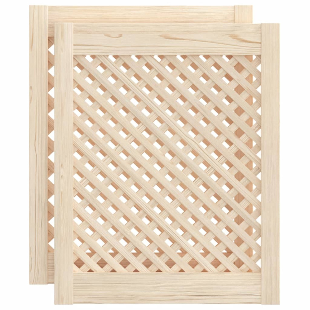 Produktbild för Skåpluckor gallerdesign 2 st 49,5x61,5 cm massiv furu