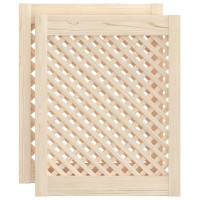 Produktbild för Skåpluckor gallerdesign 2 st 49,5x61,5 cm massiv furu