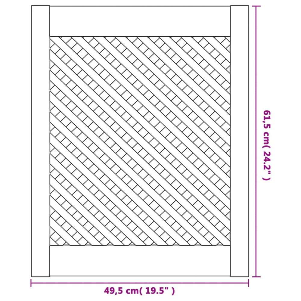 Produktbild för Skåpluckor gallerdesign 2 st 49,5x61,5 cm massiv furu
