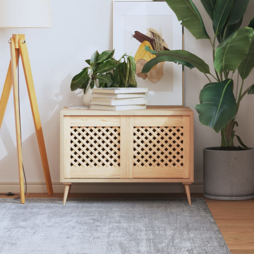 vidaXL Skåpluckor gallerdesign 2 st 39,5x39,5 cm massiv furu