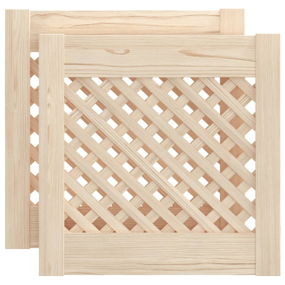 Produktbild för Skåpluckor gallerdesign 2 st 39,5x39,5 cm massiv furu