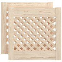 Produktbild för Skåpluckor gallerdesign 2 st 39,5x39,5 cm massiv furu