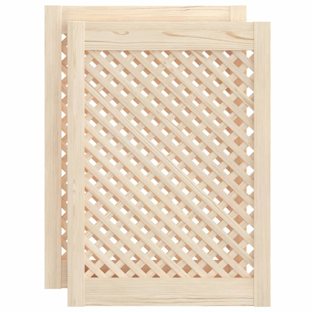 Produktbild för Skåpluckor gallerdesign 2 st 49,5x69 cm massiv furu