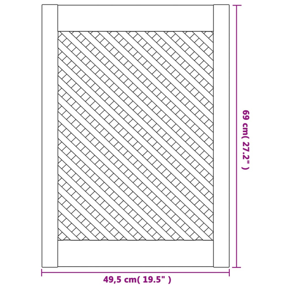 Produktbild för Skåpluckor gallerdesign 2 st 49,5x69 cm massiv furu