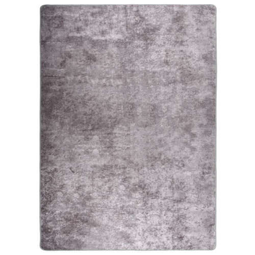 vidaXL Matta tvättbar grå 150x230 cm halkfri