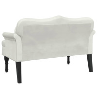 Produktbild för Bänk med kuddar gräddvit 120,5x65x75 cm sammet