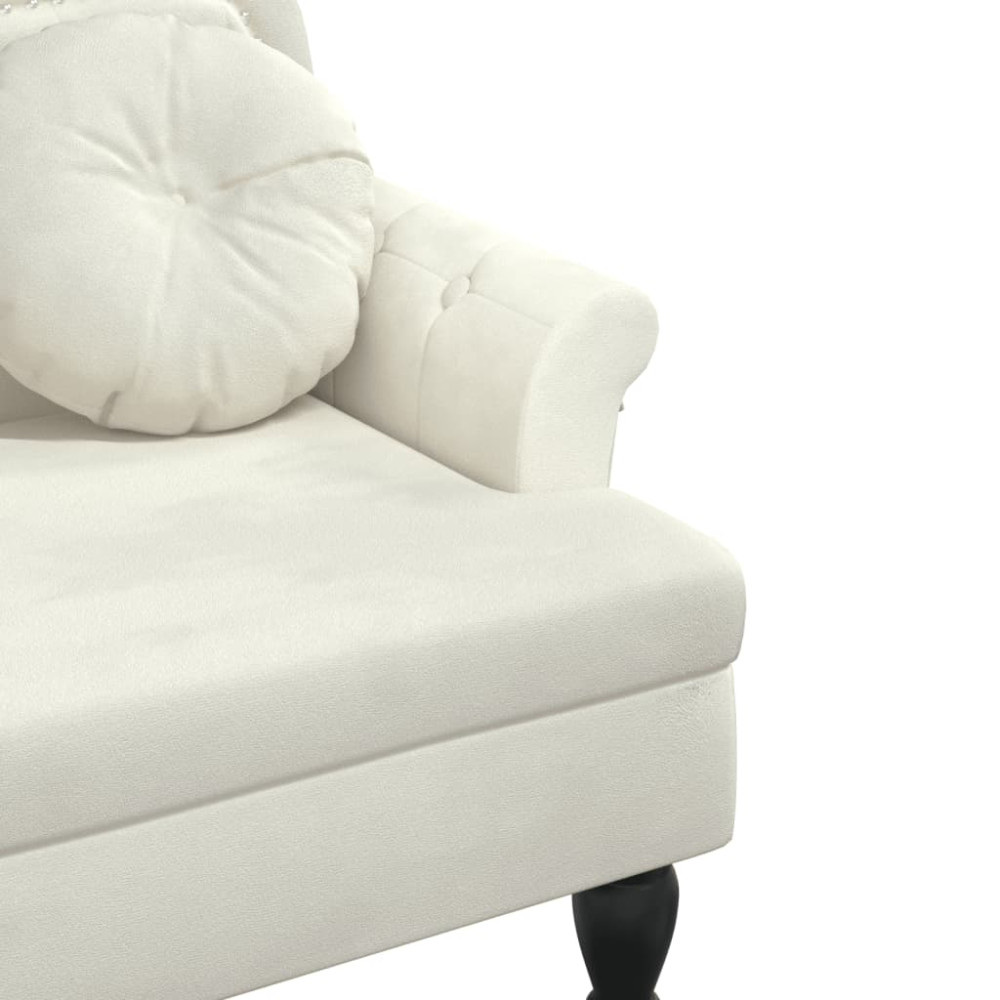 Produktbild för Bänk med kuddar gräddvit 120,5x65x75 cm sammet
