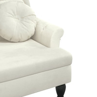 Produktbild för Bänk med kuddar gräddvit 120,5x65x75 cm sammet
