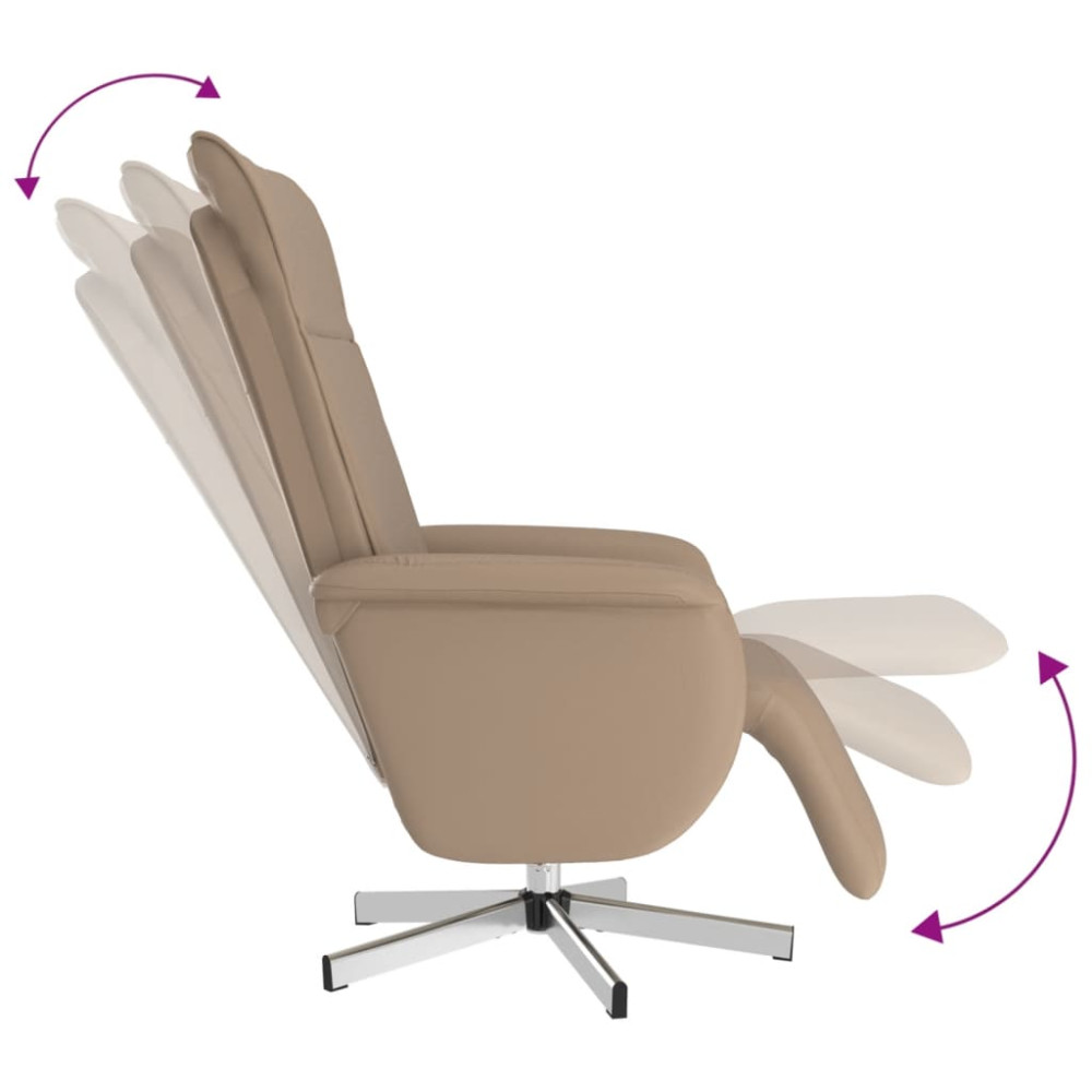 Produktbild för Reclinerfåtölj med fotstöd cappuccino konstläder