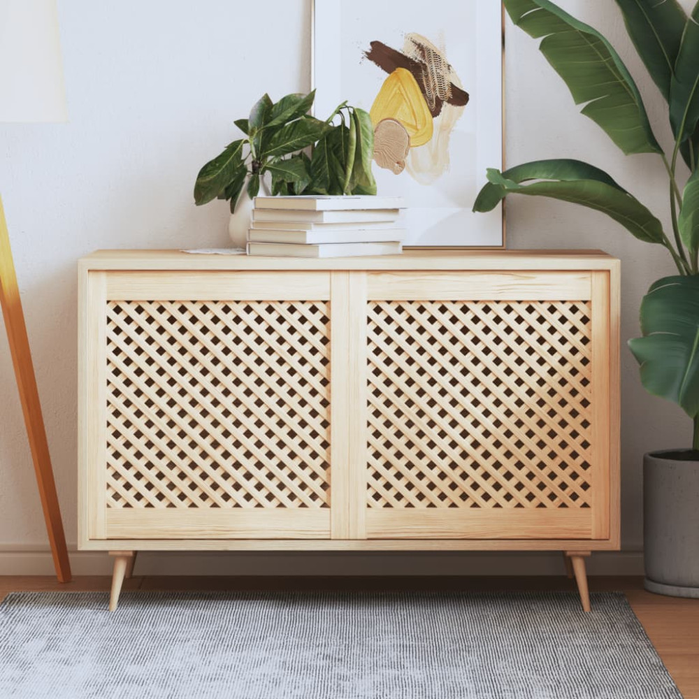 Produktbild för Skåpluckor gallerdesign 2 st 59,5x61,5 cm massiv furu