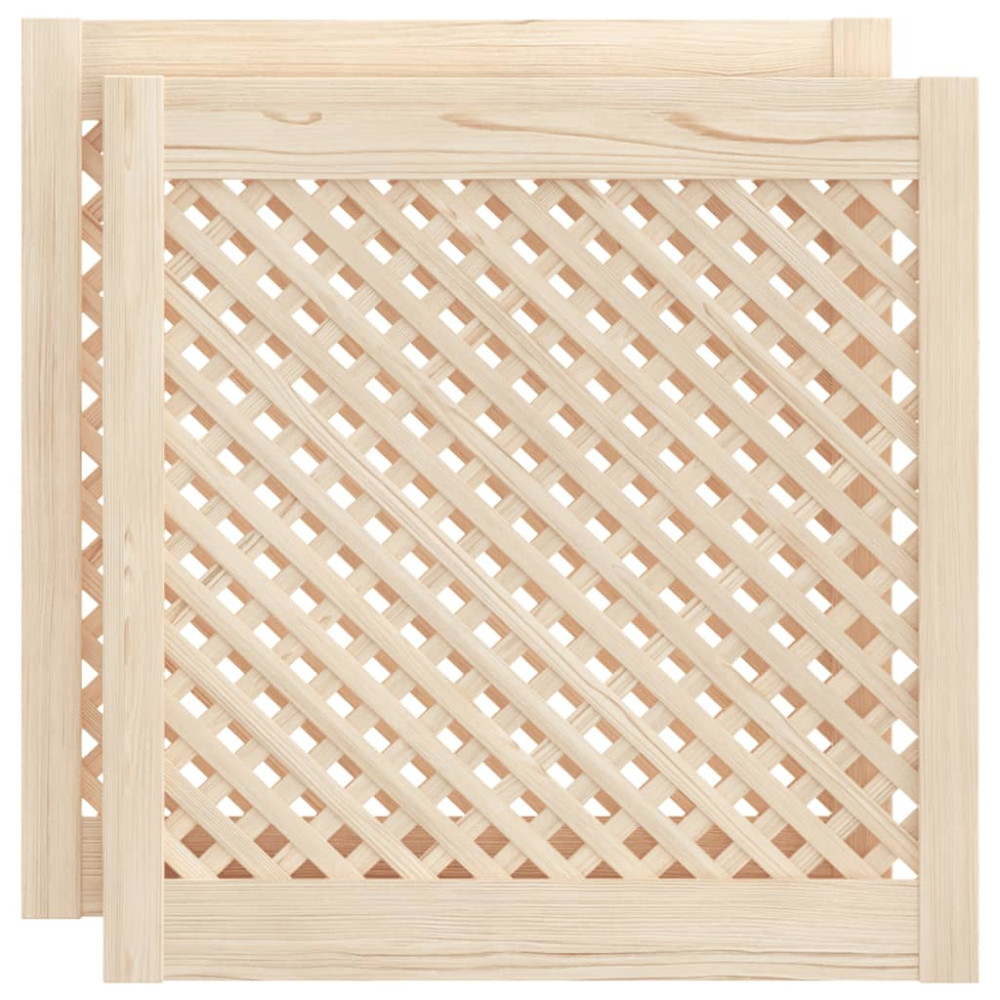 Produktbild för Skåpluckor gallerdesign 2 st 59,5x61,5 cm massiv furu