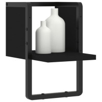 Produktbild för Vägghylla med stänger svart 20x25x30 cm