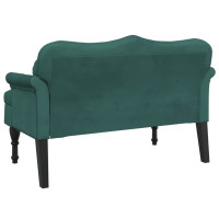 Produktbild för Bänk med kuddar mörkgrön 120,5x65x75 cm sammet
