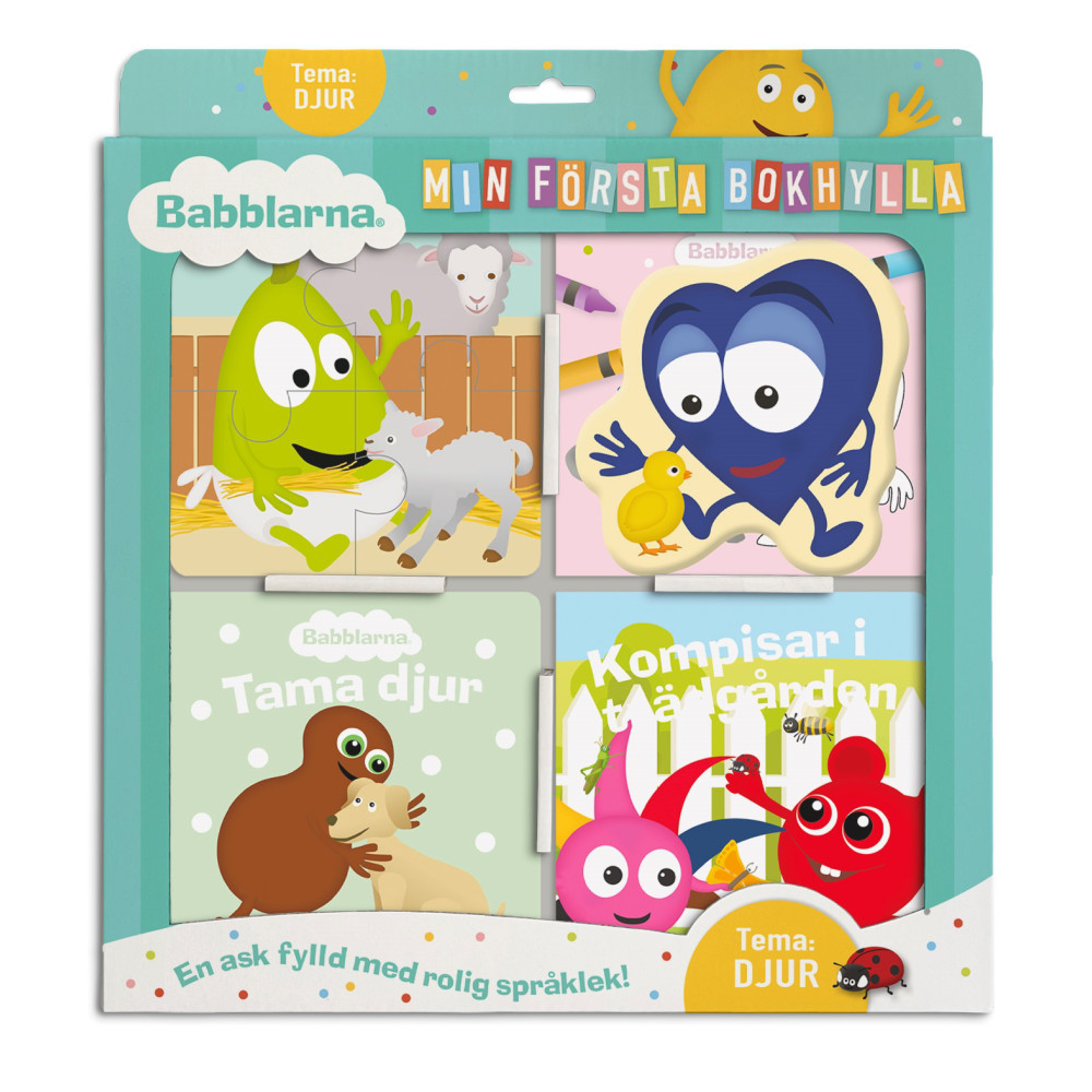 Produktbild för Babblarna, Min första bokhylla, tema Djur (bok, kartonnage)