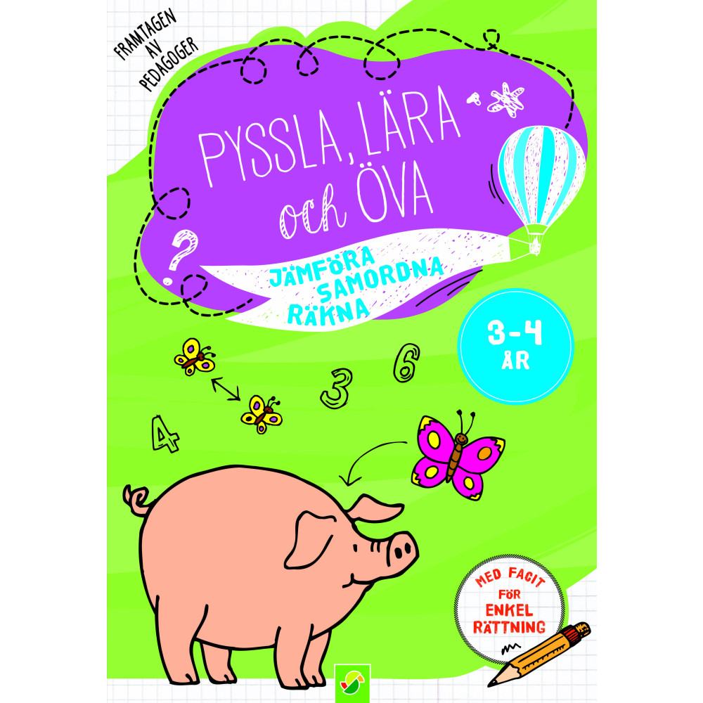 Produktbild för Pyssla, lära och öva 3 - 4 år Jämföra Samordna Räkna (häftad)