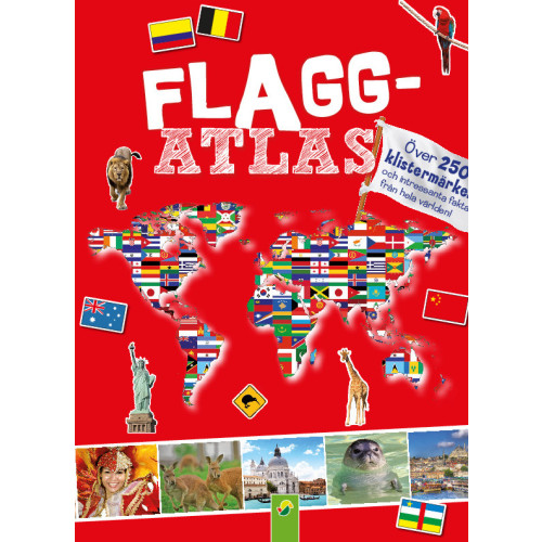 Stevali Flaggatlas:klistermärken och intressant fakta (häftad)