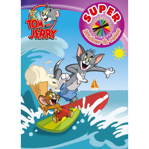 Förlaget Buster Tom & Jerry - målarbok med klistermärken (häftad)