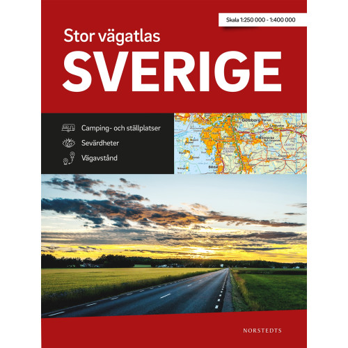 NORSTEDTS Stor Vägatlas Sverige : vägatlas i stort format, skala 1:250000-1:400000 (bok, spiral)