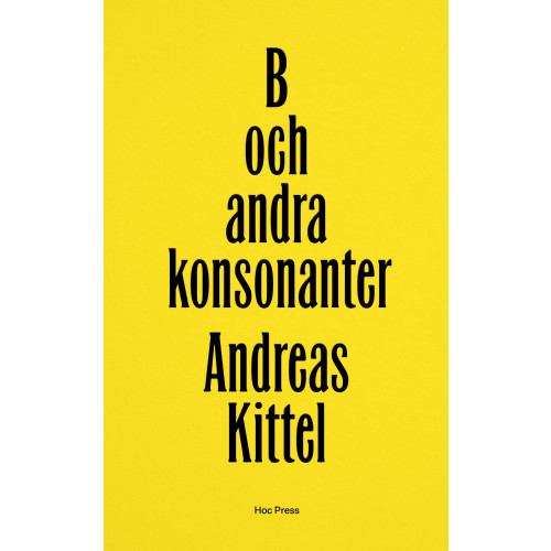 Andreas Kittel B och andra konsonanter (inbunden)