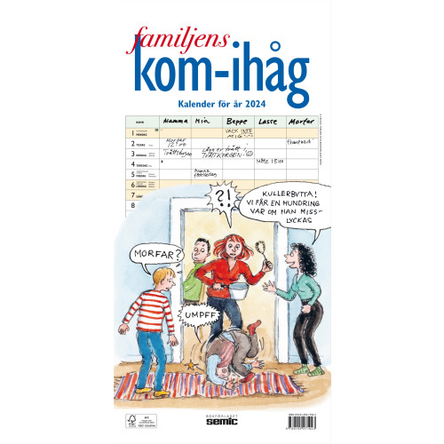 Bokförlaget Semic Familjens kom-ihåg-kalender 2024 (bok, spiral)