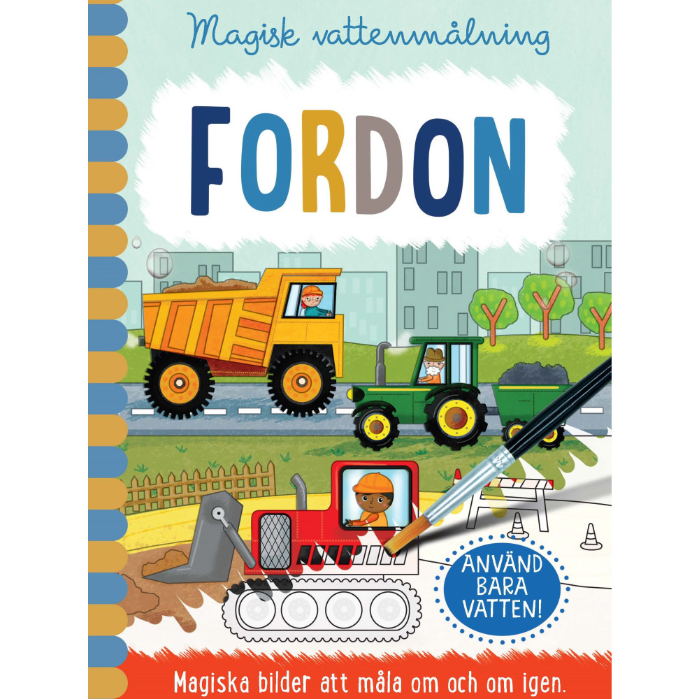 Produktbild för Magisk vattenmålning. Fordon (bok, spiral)