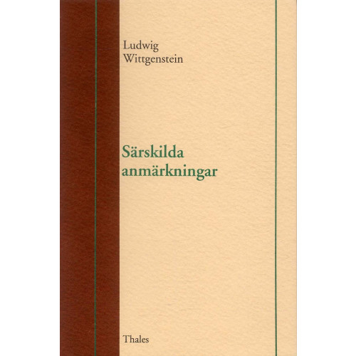 Ludwig Wittgenstein Särskilda anmärkningar (häftad)