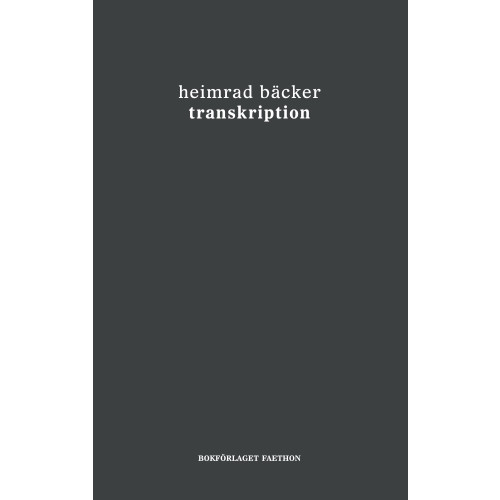 Heimrad Bäcker Transkription (bok, danskt band)