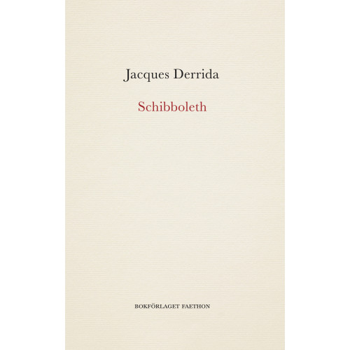 Jacques Derrida Schibboleth (bok, danskt band)