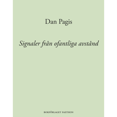 Dan Pagis Signaler från ofantliga avstånd (bok, danskt band)